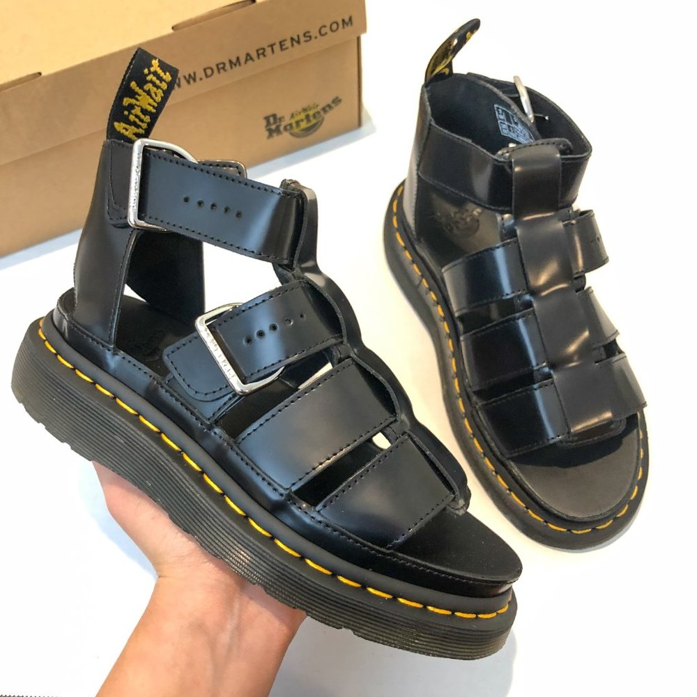 NEW Dr. Marten's Mackaye Leather Gladiator Buckle Grunge Platform Sandals